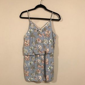 Blue floral romper size large